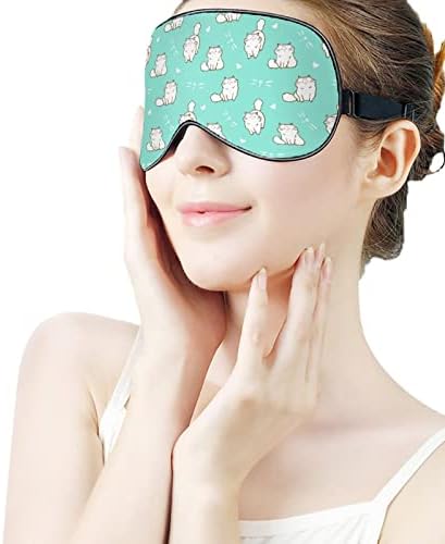 Симпатична маска за маски за очите на капакот на окото со прилагодлива еластична лента ноќно слепило за жени мажи, јога патуваат дремки