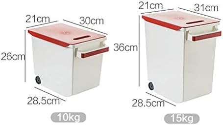 Bucros 10/15kg Голема кутија за складирање на ориз со кујна со растојание од брашно од растојание, кутии за контејнери со ориз/беж/големи