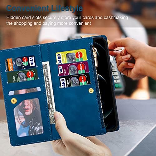 Дизајниран за Galaxy Z Fold 4 5g Случај Samsung Galaxy Z Пати 4 Паричник Случај Кожа Картичка Слот Магнетни Патент Флип Лента Ремен Нараквица