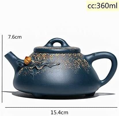 Резолуција за чај од чај Виолетова глина од камен лажички филтер за убавина котел Рачно изработен чај сет за врзување на вратоврски