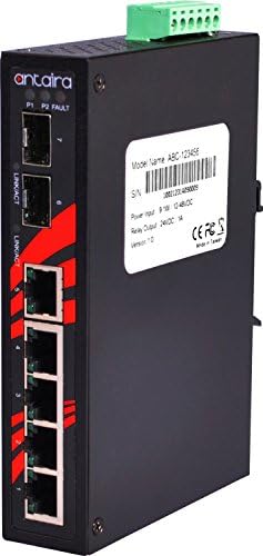 Antaira LNX-0702G-SFP-T Индустриско-одделение со 7-порта со нерешени Gigiabit Ethernet Switch, 2 слотови за SFP, монтирање на