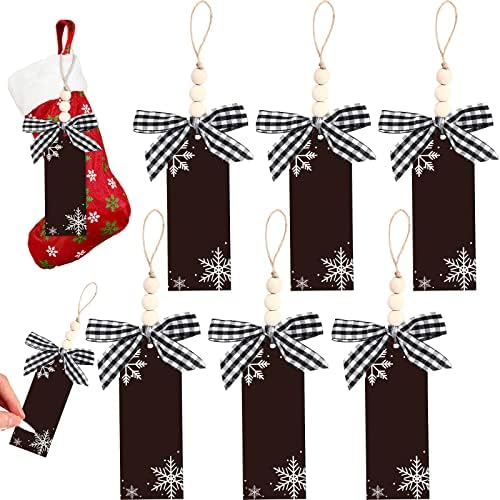 Викенпал Божиќно дрво за порибување ознаки со ознаки DIY персонализирани знаци, вклучувајќи монистра од креда и украси за лак за чорапи