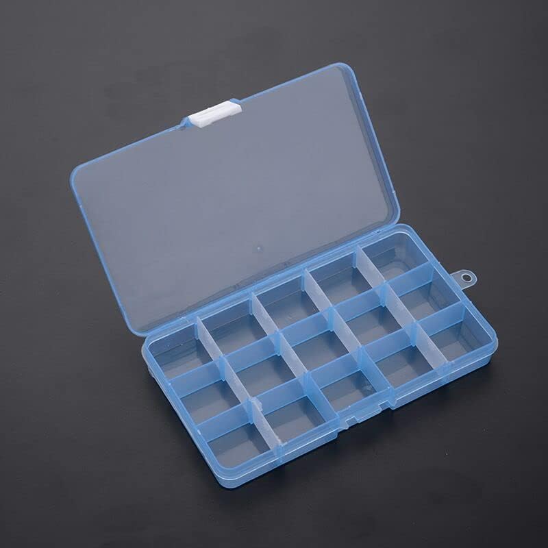15 -тина транспарентна пластична складирање кутија за накит прилагодливи садови мониста кутија за обетки за додатоци за накит за накит -