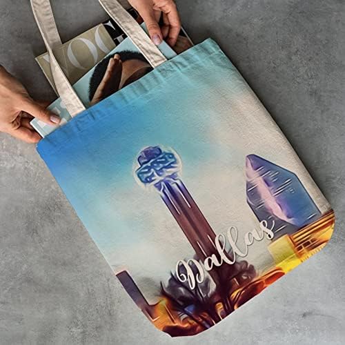 Далас платно торбички торбички за патувања платно за плажа летен торба за факултет подарок за најдобар пријател