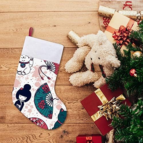 Јапонски кукли кукли Манеки Неко црвени Божиќни празници за домашни украси за домашно дрво камин виси чорапи