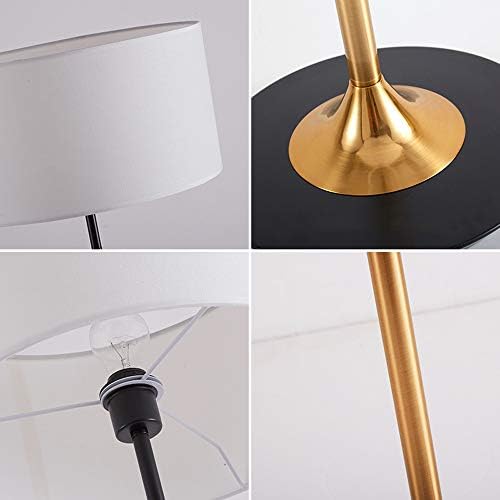 Hrang American LED подни ламби, нордиска златна железо метална ткаенина Осветлување Декорација за читање приклучок за стоење на стоење модерна