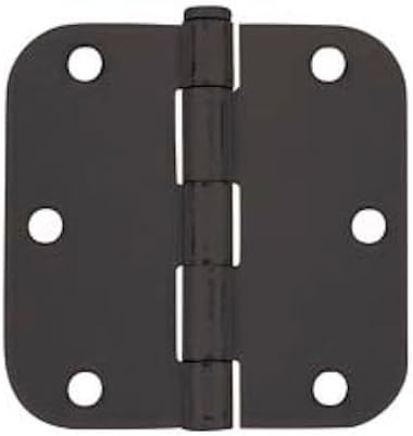 18 пакет - Космас рамна црна врата шарка 3,5 инч x 3,5 инч со агли на радиус од 5/8 инчи - 37564