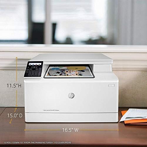 HP Color Laserjet Pro M180NW се-во-еден безжичен ласерски печатач во боја, мобилно печатење и вграден Етернет, работи со Alexa
