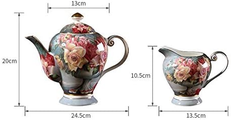 Сет за чај со високи производи Европски чаша за цвеќиња за цвеќиња постави керамички порцелански чај чаша сет црвена роза слика