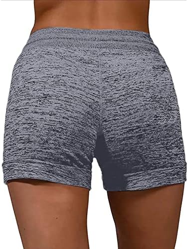 Женски удобни шорцеви за влечење летни еластични памучни шорцеви од половината со кратки панталони со кратки џебови модна облека 2023 година