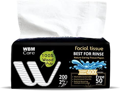 WBM нега на лицето ткива, мирис на лаванда, 200 листови/секоја, пакет од 20, 20 брои