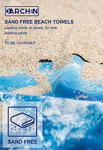 Дархен Брз сув микрофибер крпи за плажа за возрасни. Бесплатна песок Компактен и лесен патнички крпи за базен, преголема крпа за плажа [XL-70X35,