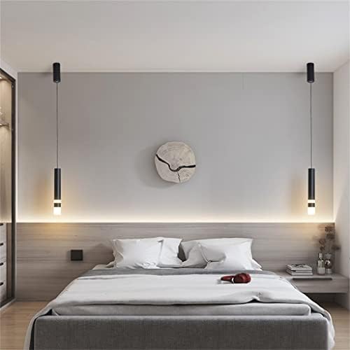 Jydqm цилиндри за приврзоци над креветот Табела 6W LED месинг златен алуминиум акрилик висечки ламби за спална соба за спална соба