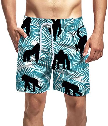 Миашуи пливање шорцеви за мажи со џебови Машки летни печатени шорцеви на плажа лабава обични модни шорцеви лабави шорцеви за сурфање