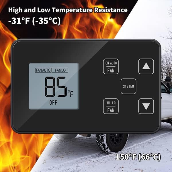 [Нова генерација] RV Thermostat, Briidea RV LCD екран Дигитален термостат, заменете го за Dometic 3106995.032, не се применува за