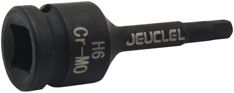 Jeuclel 6mm хексадецимален приклучок за бит на удар, H6 1/2-инчен погон на влијанието на ален, адаптер за приклучок за шрафцигер со челик CR-MO