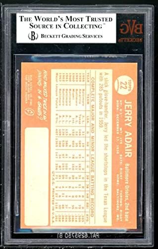 Jerry Adair Card 1964 Topps 22 BGS BVG 8.5