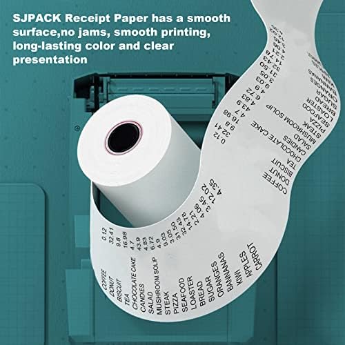 Sjpack Thermal Paper 2 1/4 x 50 'POS прием хартија, 200 ролни со каса