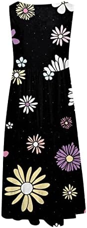 Akollsppnsy boho фустани за жени цветни лажички резервоарот за вратот, боемски вкупно летни фустани за жени 2023 година