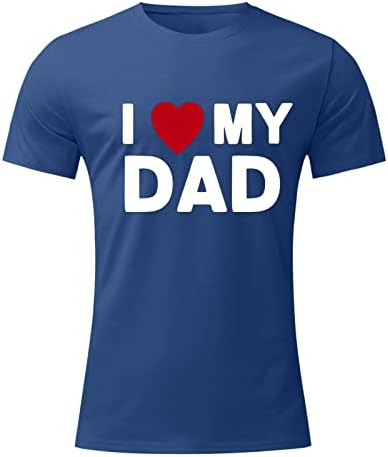 XXBR маици за кратки ракави на таткото за мажи, 2022 ново лето го сакам татко ми печати тенок вклопуваат основни врвови на екипажот на екипажот