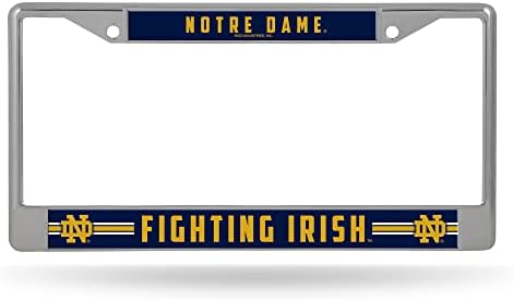 Rico Industries NCAA Notre Dame Fighting Irish 12 x 6 Silver Chrome Frame W 'Decal Insert Car/Truck/SUV авто -додаток