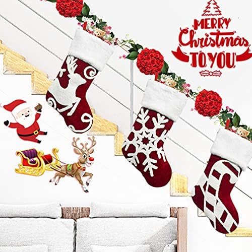 Божиќни украси Кисангел хризмас чорапи 1 парчиња божиќни порибни торби за бонбони торба за складирање камин виси чорапи со чорапи