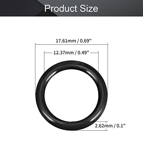 Othmro 10pcs нитрилна гума О-прстени, 2,62мм жица диа 17,6мм ОД метрички запечатување нитрил NBR гумени мијалници за запечатување