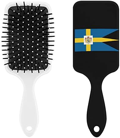 Кралско шведско знаме четка за коса, симпатична четка за четка за перниче за перничиња за мажи за жени, подарок за коса