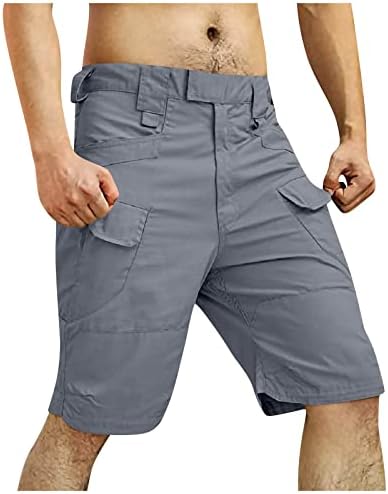 Карго панталони Wenkomg1 за мажи, воено камо рипстоп дамки отпорна на надворешна активност кампување риболов тактички панталони