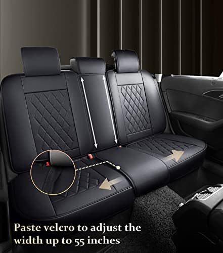 Векар WK-006 Nappa Sead Car Seat Covers за 5 седишта со лумбална поддршка, предни и задни капаци за автомобилски седишта, водоотпорен капаци