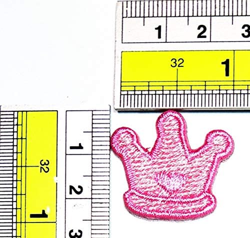 Парита многу мала круна крал кралица принцеза розова железо на лепенка филм филм цртан филм деца извезени занаетчиски рачно изработени