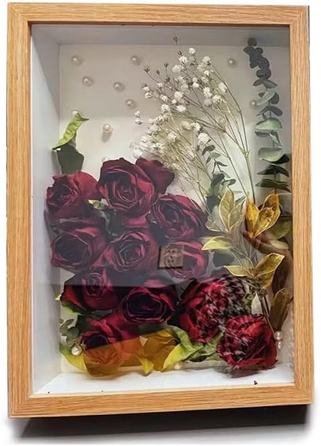 Вуд декорација уметност слика слика рамка длабока 3Д рамка за кутии со сенка со плексиглас сув цвет фото рамка уникатни подароци