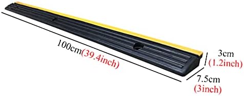 Преносна рампа за гумен праг со жолто привлечно око, дното на жлебот може да помине жици 100x7.5x3cm за колички за колички Електрични
