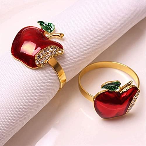LMMDDP прстени со салфетка од 6, прстен на црвена салфетка за свадба, вечера, банкет, сервис за Божиќ, роденден