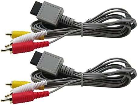 Пакет со високи перформанси на Riuse од 2 аудио видео кабелски кабел компатибилен со Nintendo Wii U Nintendo Wii Audio Video AV