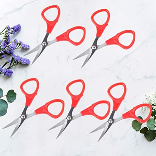 Ножици за везови за везови во викаски, 5 парчиња вкрстени ножици за везови, заоблени ножици, прилагодени алатки за сечење ножици за занаети