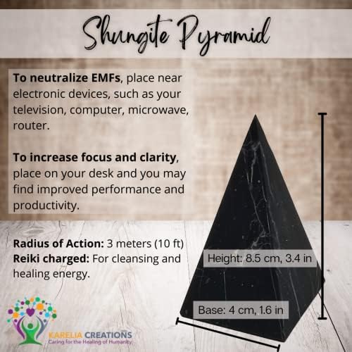 Карелија креации Шунгит заштита од пирамида нараквица пакет автентичен