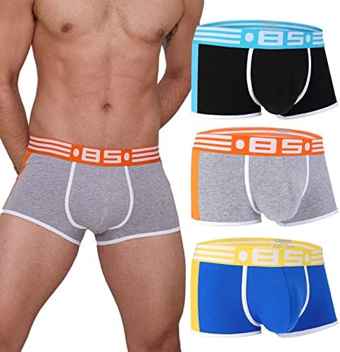 Hoofesan Mens Trunk Underwear Undure Boxer Boxer Brots за мажи утеха за влага за влага, долна облека за долна облека 3 пакет