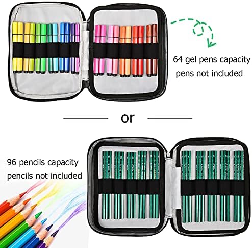 ZZKKO Персонализирана боја со моливи во боја, обичај 96 слотови држач за молив со патент со голем капацитет, организатор на