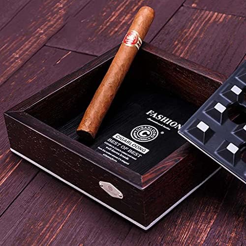 ZXW цигара од пепел, креативно дрво од абонос, метална текстура 4x4 Голем пепел, голем капацитет, пакување кутија за подароци
