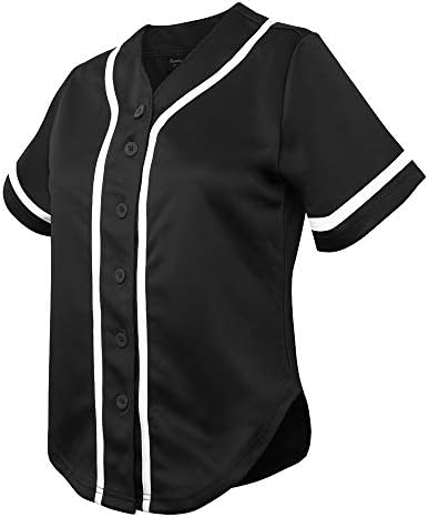 Топти женски бејзбол дрес хип хоп хипстер копче надолу во бејзбол маица