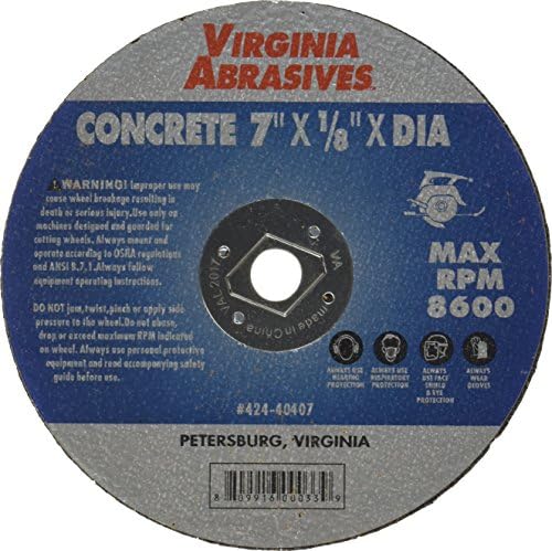 Абразиви во Вирџинија 424-40407 7x1/8 скратено тркало за намалување