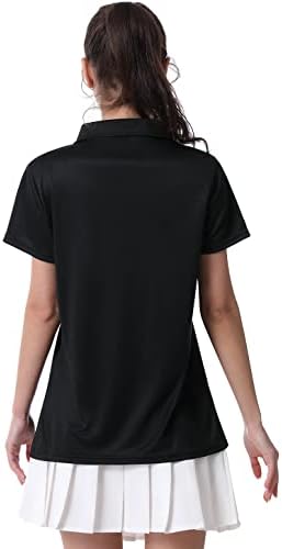 Женски поло, суво вклопување голф кошула Влага, кој се наоѓа со кратки ракави, спортски активен женски голф поло, врвови јака со тренингот