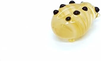 Сансукијај Лејдибуг мали фигурини рачно разнесени бои стакло уметност животни колекционерски подарок домашен декор, жолт