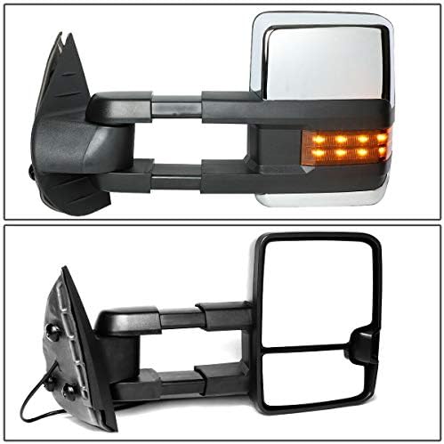 SCKJ компатибилен со чероми со напојување+топлина+килибарна LED странични огледала за влечење