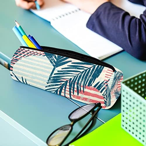 Тропски лисја на обоени шарени моливи случај Студентска канцелариска торбичка патент Пенка за пенкало Шминка Козметика торба за ученици