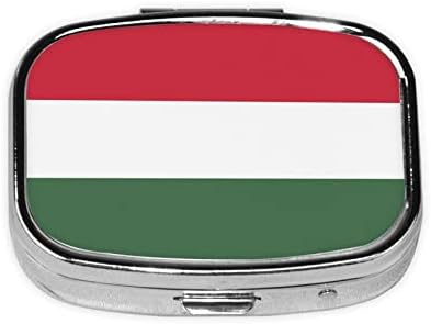 Знаме на унгарија плоштад мини пилула кутија за патувања за медицински оддели Организатор преносен метален пилула кутија