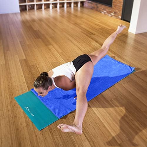 Prosource Fit Arida Yoga Mat Train Super-absorbent Microfiber 68-инчен X 24-инчи за Hot, Bikram Yoga, Pilates и Working Out