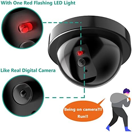 Вали кукла лажна безбедносна cctv купола камера со светкава црвена LED светло со решенија за налепници за безбедност, црно