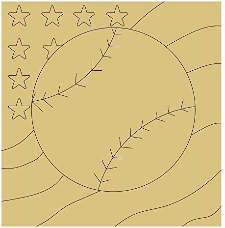 Дизајн на Бејзбол Знаме По Линии Исечено Недовршено Дрво Бејзбол Софтбол Спортски Декор Закачалка За Врата Мдф Форма На Платно Стил